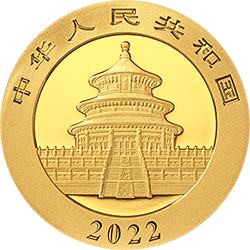 2022版熊貓貴金屬紀念幣15克圓形金質紀念幣