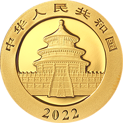 2022版熊貓貴金屬紀念幣8克圓形金質紀念幣